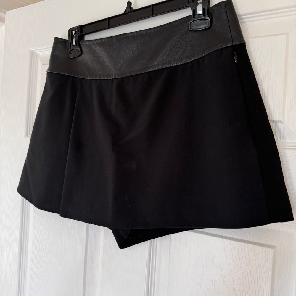 Tibi Black Skort-Style Shorts with Wide Waistband